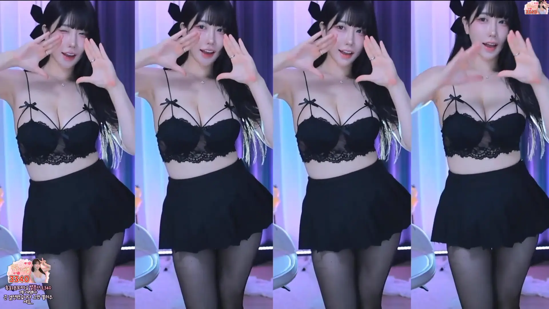 韩国BJ@ 2025年9月优雅女神 黑珍快把胸挤出来了舞蹈合集 韩国主播 第4张